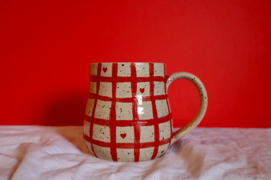 red gingham with hearts