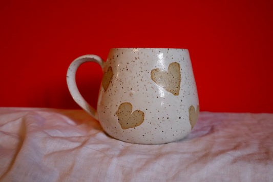 Speckled white hearts